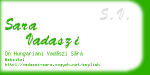 sara vadaszi business card
