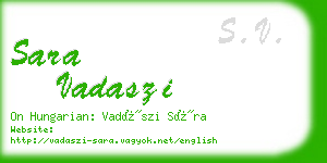 sara vadaszi business card